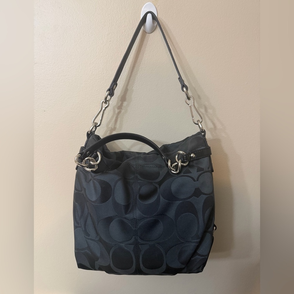 Coach Black Brooke Sateen Signature
Charm Shoulder Bag - Picture 2 of 11